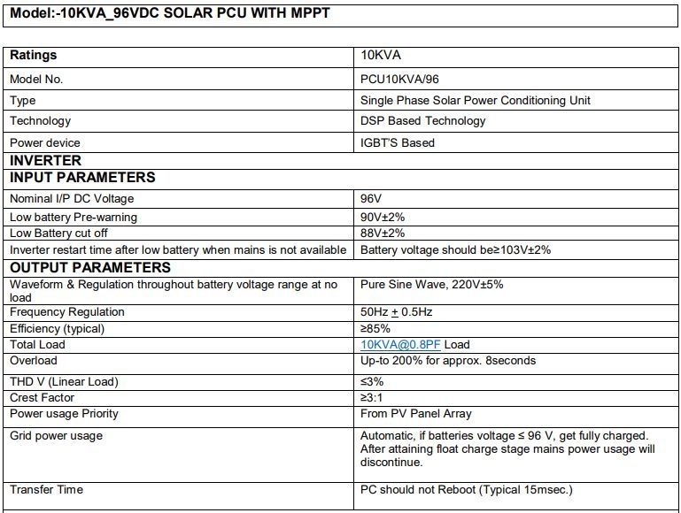 Solar Hybrid PCU with Bluetooth